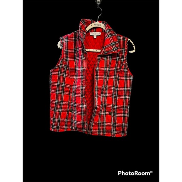 Vintage Southern Lady Quilted Fall Vest Coat Plaid Sleeveless Size Small - Picture 4 of 7